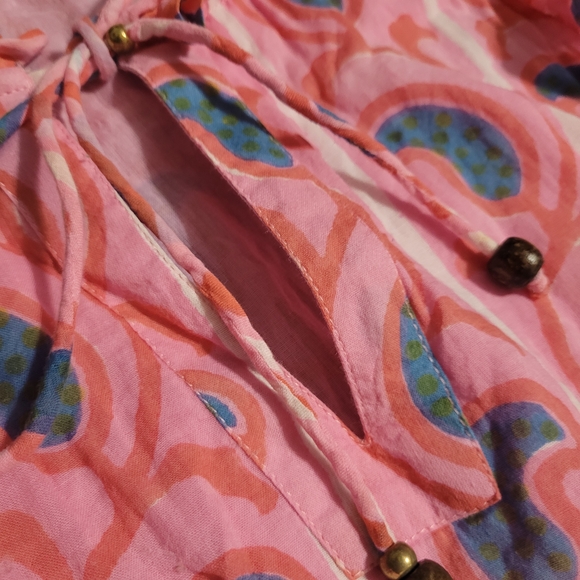 Oliphant Pink Printed Maxi Dress with Subtle Purple Accents - Picture 5 of 9